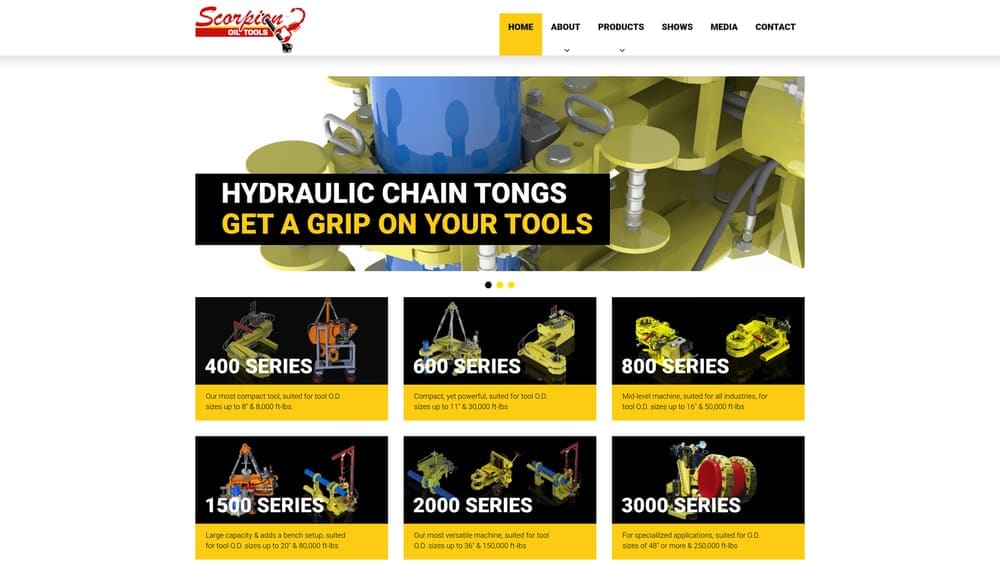 Screenshot of Scorpion website homepage