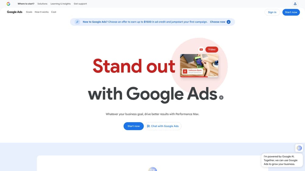 Screenshot of Google Local Services Ads website